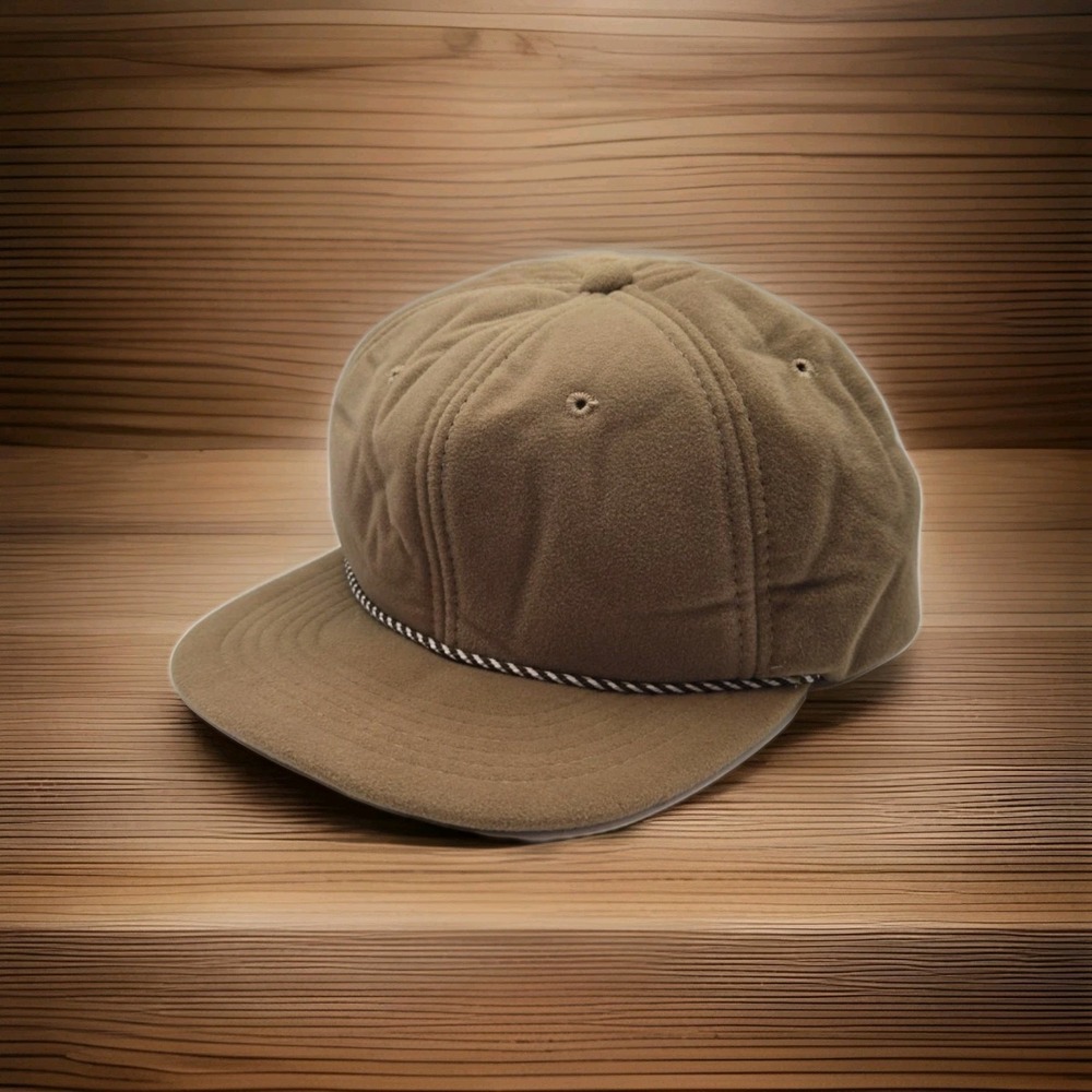 Vintage Brown Suede Rope Snapback Hat Mens Korea Made‎ Y2K 90s Classic Cap